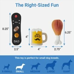 Frisco Father's Day Essential Latex Squeaky Dog Toy, 4 Count -Chewy 327045 PT1. AC SS1800 V1648563987