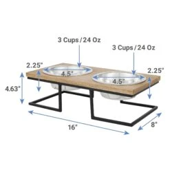 Frisco Premium Wood Elevated Stainless Steel Double Diner Dog & Cat Bowl 7 Frisco Premium Wood Elevated Stainless Steel Double Diner Dog & Cat Bowl -Chewy 331490 PT1. AC SS1800 V1661891787