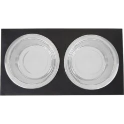 Frisco Premium Wood Elevated Stainless Steel Double Diner Dog & Cat Bowl, Black, 3 Cup 12 Frisco Premium Wood Elevated Stainless Steel Double Diner Dog & Cat Bowl, Black, 3 Cup -Chewy 331509 PT4. AC SS1800 V1657656894