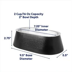 Frisco Long Eared Breed Stainless Steel Dog Bowl, Black, 2 Cup -Chewy 331530 PT1. AC SS1800 V1692728249