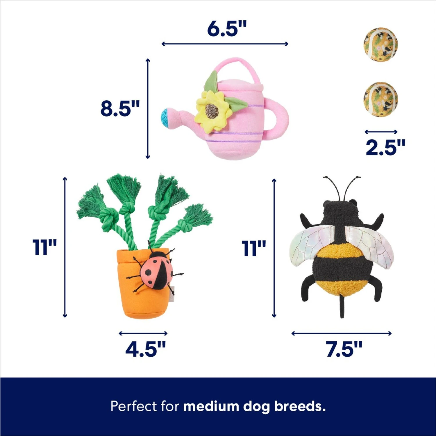 Frisco Spring Plush & Rope Variety Pack Squeaky Dog Toy 4 Frisco Spring Plush & Rope Variety Pack Squeaky Dog Toy - Image 2