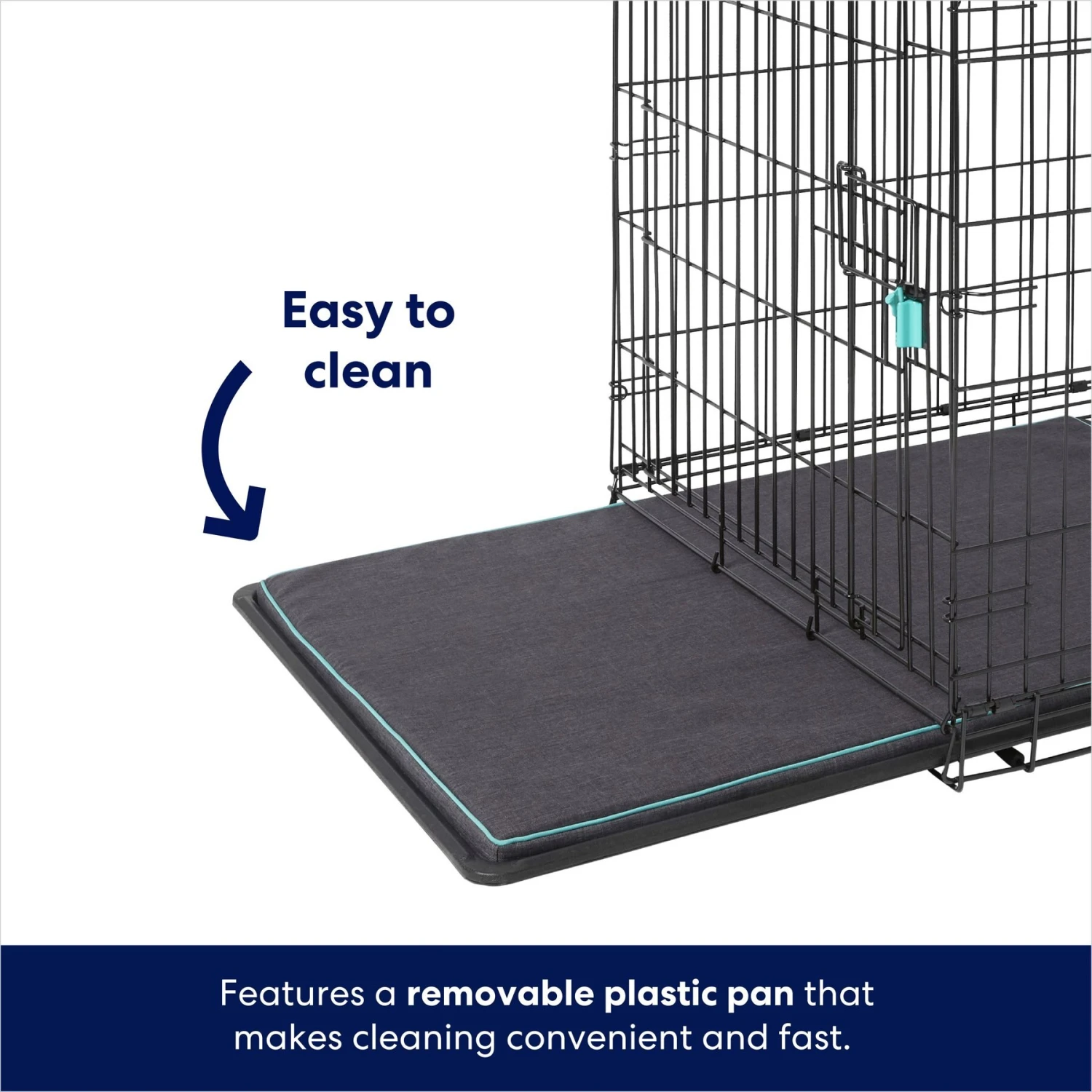 Frisco Heavy Duty Enhanced Lock Double Door Fold & Carry Wire Dog Crate & Mat Kit & MidWest Quiet Time Fleece Dog Crate Mat 7 Frisco Heavy Duty Enhanced Lock Double Door Fold & Carry Wire Dog Crate & Mat Kit & MidWest Quiet Time Fleece Dog Crate Mat - Image 5