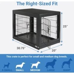 Frisco Double Door Furniture Style Dog Crate, Black & Frisco Swirl Dog Crate Mat -Chewy 947710 PT2. AC SS1800 V1693920105