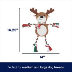 Frisco Holiday Reindeer Plush With Rope Squeaky Dog Toy & Frisco Holiday Lights Plush With Rope Squeaky Dog Toy -Chewy 986134 PT2. AC SS1800 V1698346274
